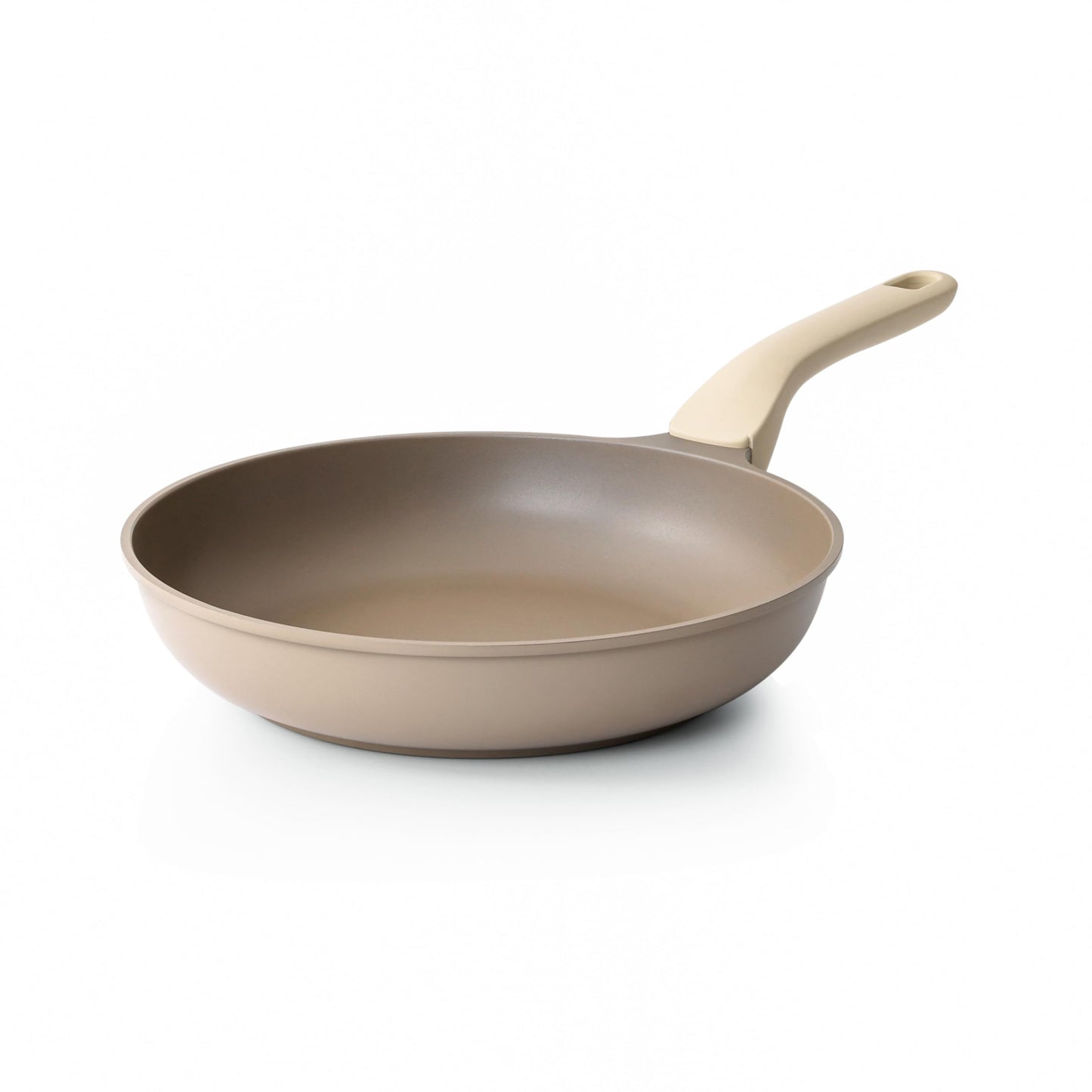 PRICUSIS Nonstick Ceramic Frying Pan, 8/10 Inch Skillet with Stay Cool Handle, Fully Coated, Induction Compatible, 100% Dishwasher Safe, PTFE PFAS & PFOA Free（10 Inch, Coconut White）