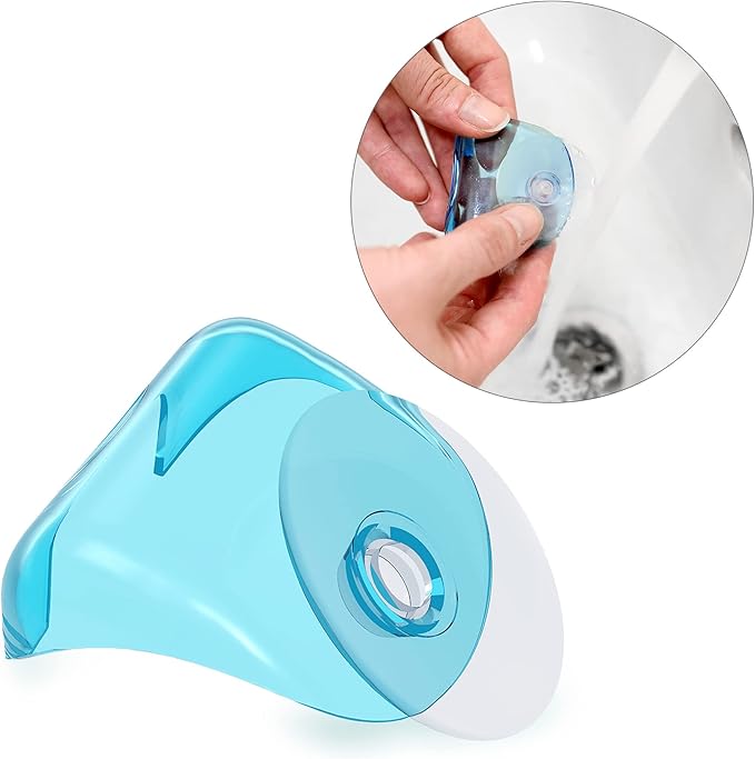 kwmobile 2x Razor Holder with Suction Cup - Self-Adhesive Shaver Wall Mount - Bathroom Organizer for Glass and Tiles - Red/Light Blue/Transparent