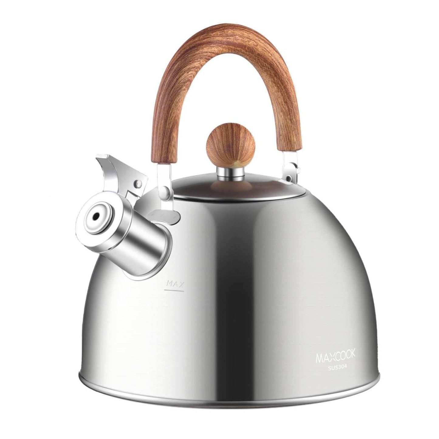 MAXCOOK 18/8 Stainless Steel 5.29 Quart Tea Kettle for Stovetop,Silver