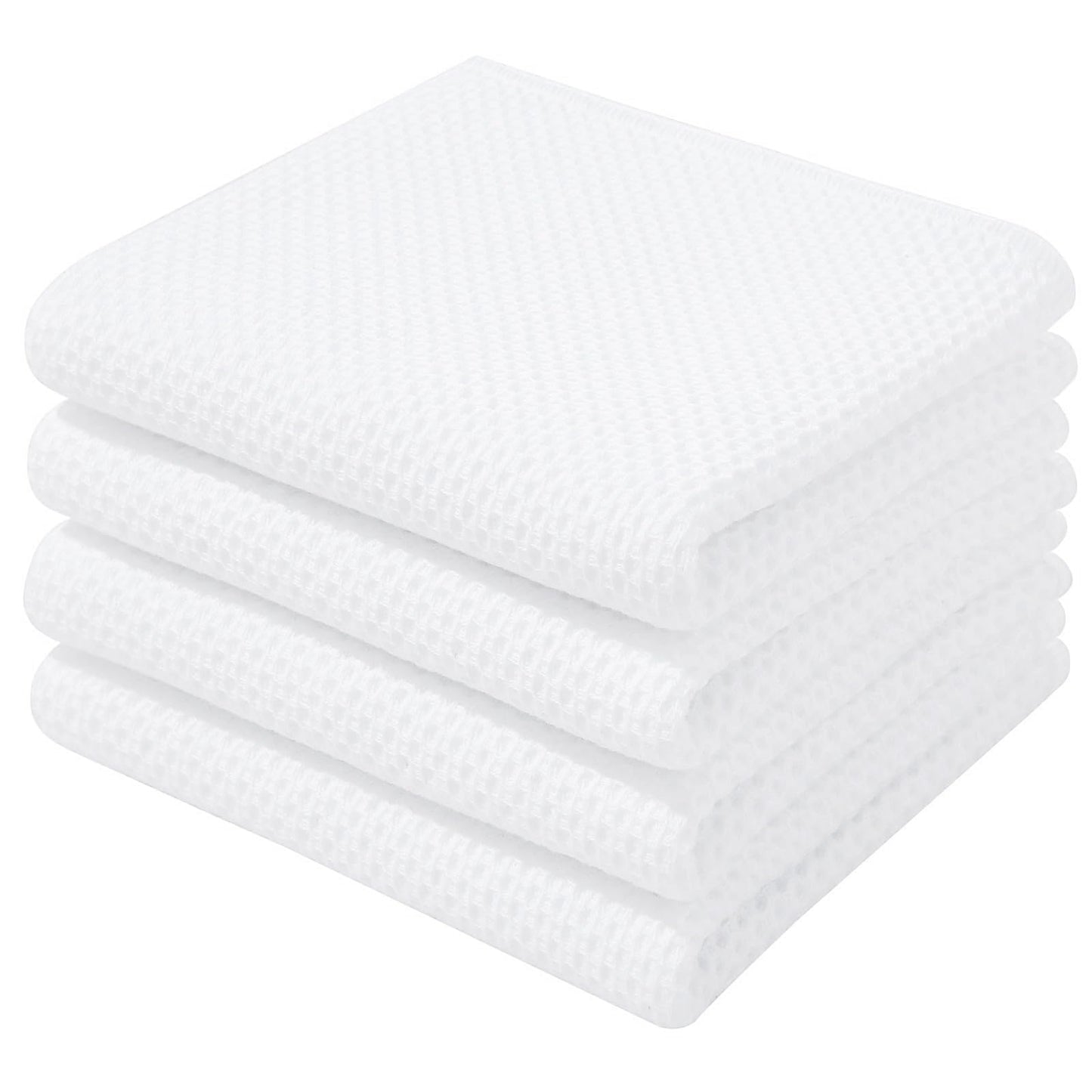 Homaxy 100% Cotton Waffle Weave Kitchen Dish Cloths, Ultra Soft Absorbent Quick Drying Dish Towels, 12 x 12 Inches — 13 x 28 - 12 Pack — 13 x 28 - 4 Pack