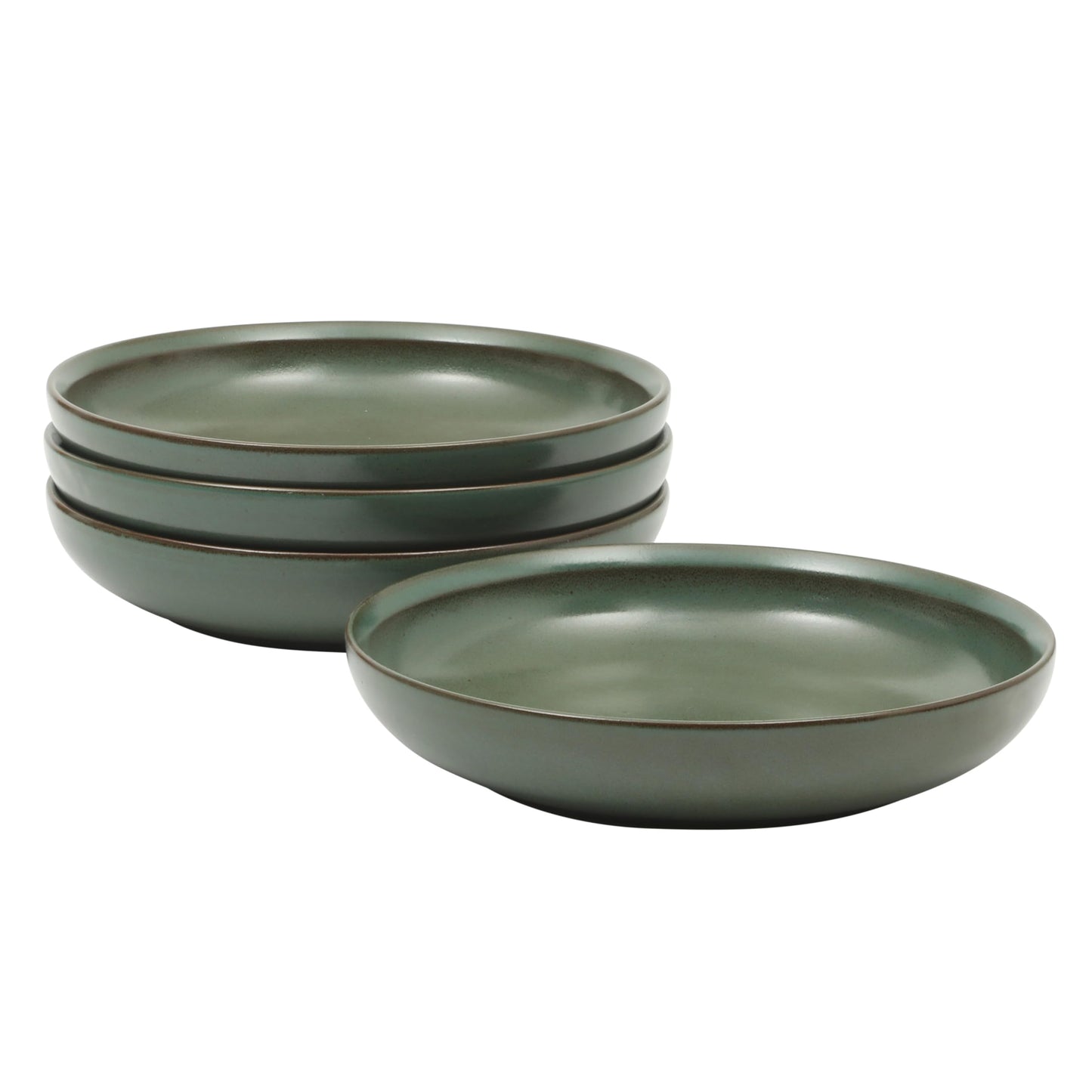 Gibson Elite Beckett 4-Piece Multi-Color 9 Inch Dinner Plate Bowl Set – Reactive Glaze Stoneware – Shallow Serving Pasta Bowls (Blate) – Wide-Rim Round Design – Microwave & Dishwasher Safe