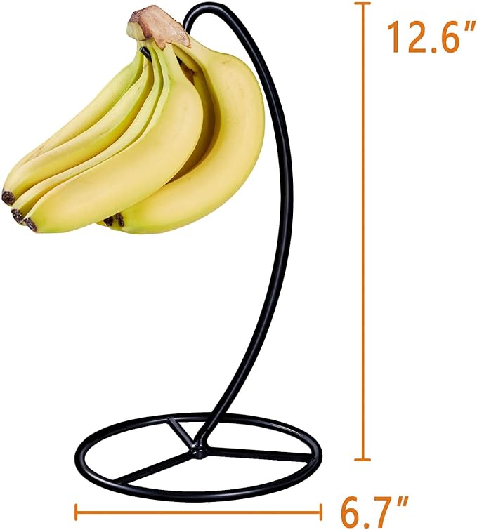 Banana Holder Stand, Banana Hanger Stand Black, Metal Bananas Tree Hanger to Keep Bananas Fresh for 15LB