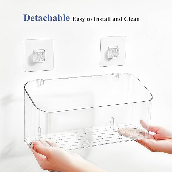 UNIKON Bath Toy Storage Holder Bathtub Toy Organizer, Large Capacity Shower Caddy for Bathroom, Clear, 2 Pack
