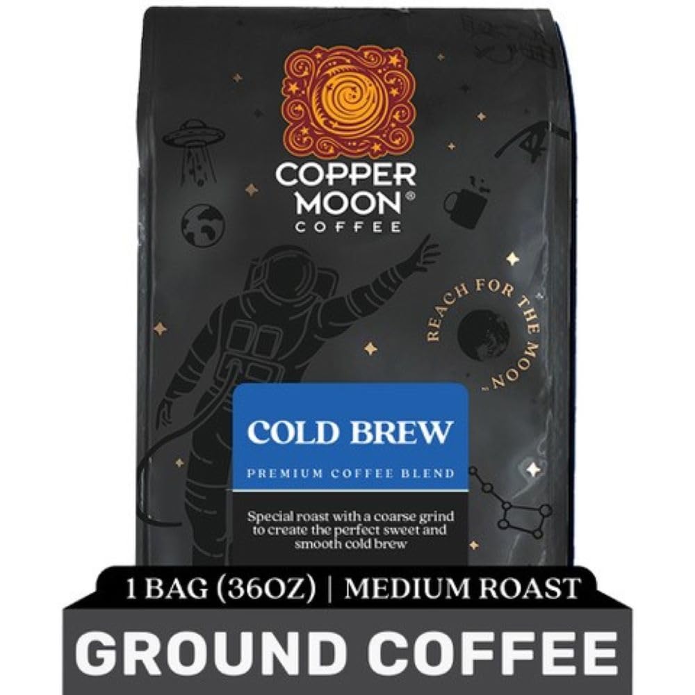 Copper Moon Coffee Ground, Medium Roast, Cold Brew, 8 oz