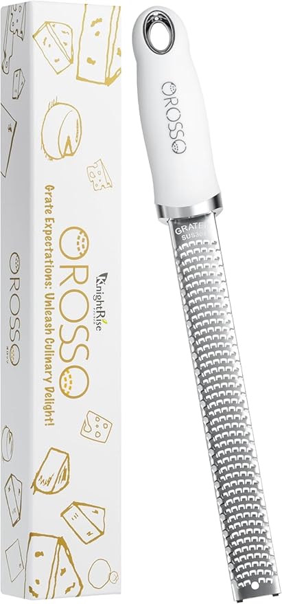 OROSSO Grater, Lemon Zester Cheese Grater, Cheese Shavings, Parme Cheese, Ginger, Garlic, Zester Grater (black)