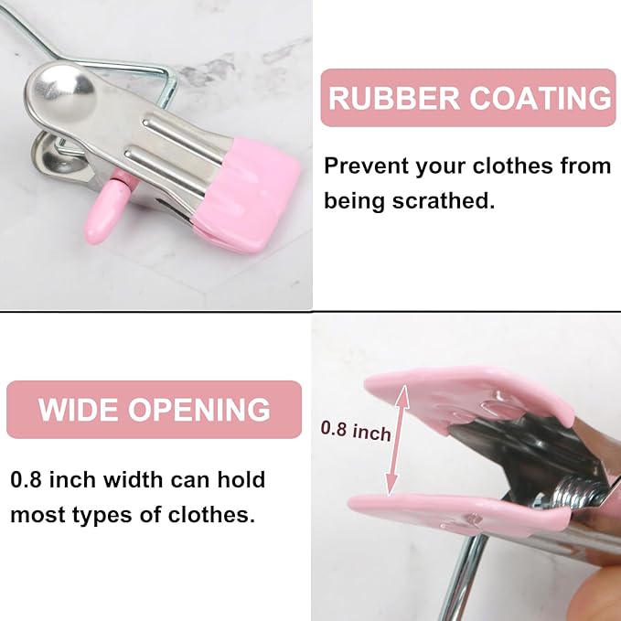 Boot Hangers for Closet, Hanging Clips Laundry Hooks Clothes Pins Closet Hanger Organizer Clamps Socks Towel Clips Heavy Duty Clothespins Bulk Hanger Clips for Closet Travel Pants Socks Handbags