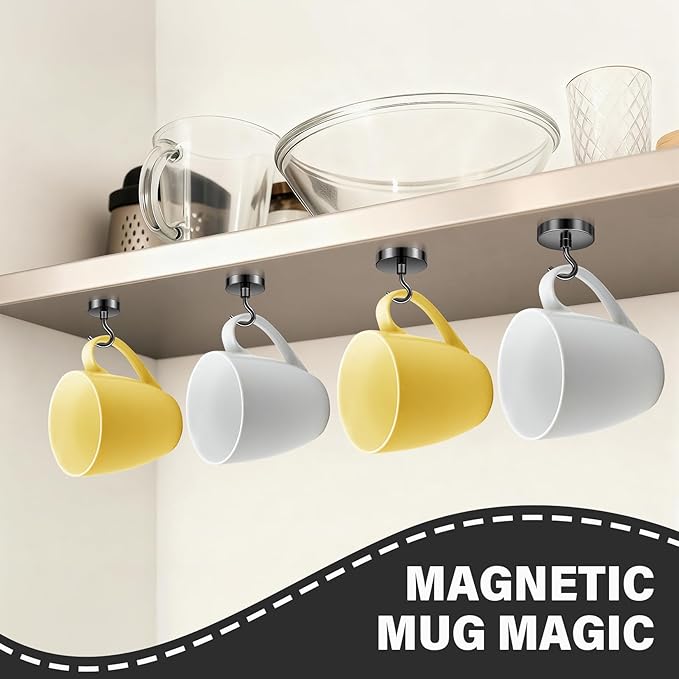 Magnetic Hooks for Cruise Cabins, 50lbs Black Magnetic Hooks for Hanging, Cruise Magnets, Magnets for Classroom, Outdoor, Grill, Office, Home, Camping Essentials, 20 Pack