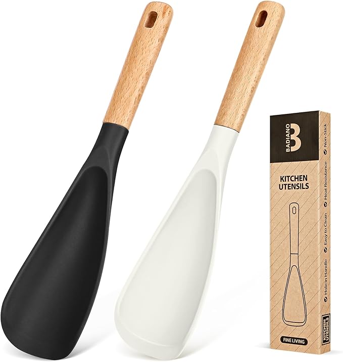 Badiano Silicone Cooking Spoon for Nonstick Cookwares, Multi-function,13.4"