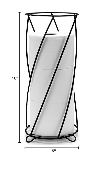 BROOKSTONE, Stylish Toilet Paper Holder, Freestanding Bathroom Tissue Organizer, Minimalistic Storage Solution, Modern Trending Design [Holds MEGA Rolls]