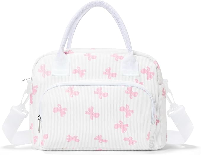MEXS Insulated Lunch Bag for Women Men Large Reusable Lunch Box Adult Leakproof Portable Cooler Tote Bags for Work Picnic Bowknot