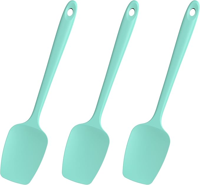 Doosu Heat Resistant Silicone Spoon Spatulas for Cooking (3 Pcs, Black)