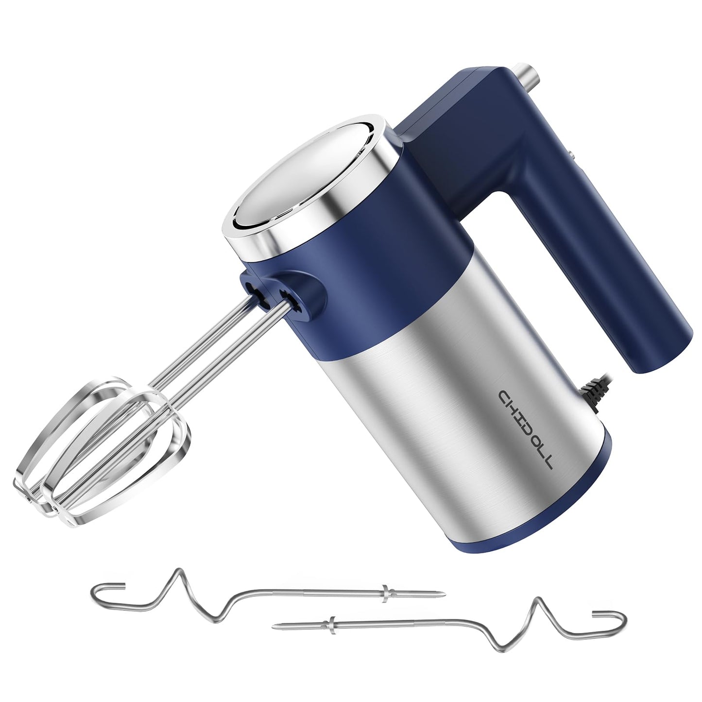 CHIDOLL 600W Hand Mixer, 5-Speed Electric Hand Held Mixer for Baking, Lightweight Stainless Steel Hand Beaters *2 & Dough Hooks*2 with Eject Button, Kitchen Mixer for Cream, Cookies, Dough