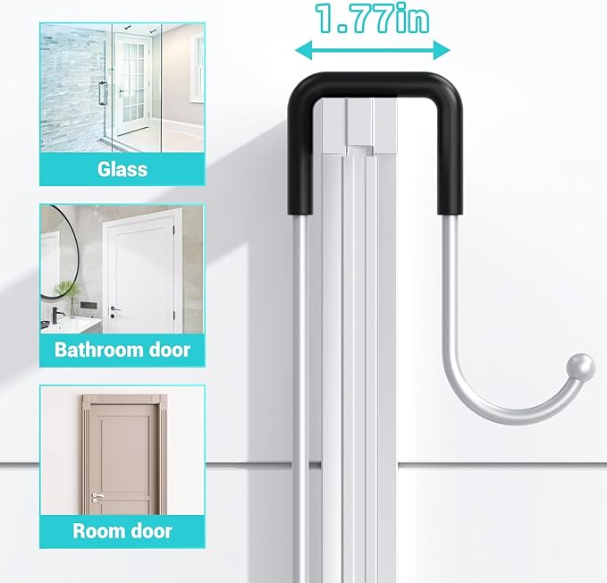 Over the Door Hanging Shower Caddy: Rustproof Hanging Organizer over the Door - No Drilling Bathroom Rack for Inside Shower Chrome