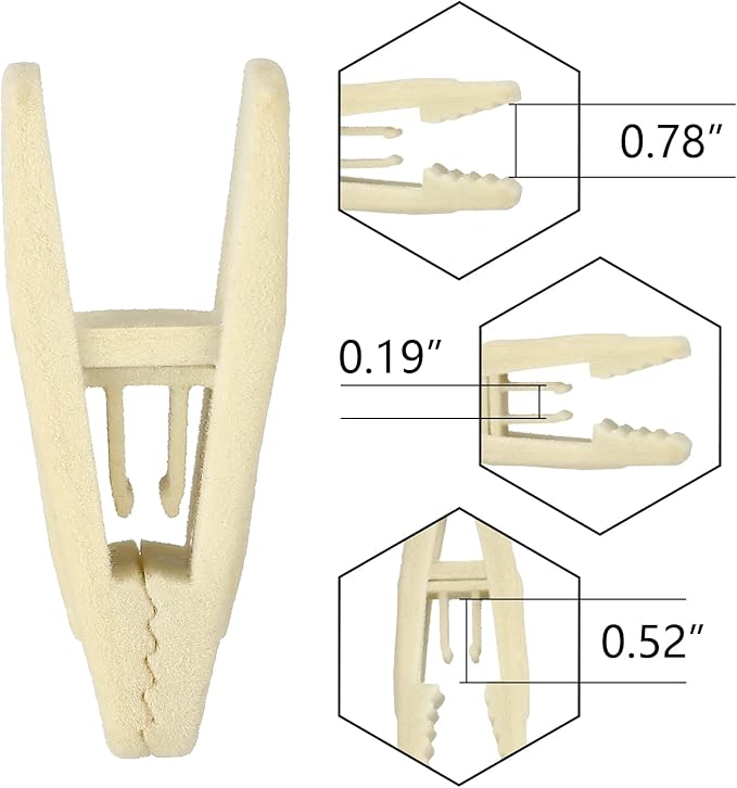 Tinfol Velvet Hangers Clips, 80 Pack Pants Velvet Clips, Beige Strong Finger Flocked Clips, Clothes Hanger Clip, Perfect for Use with Slim-line Clothes Velvet Hanger