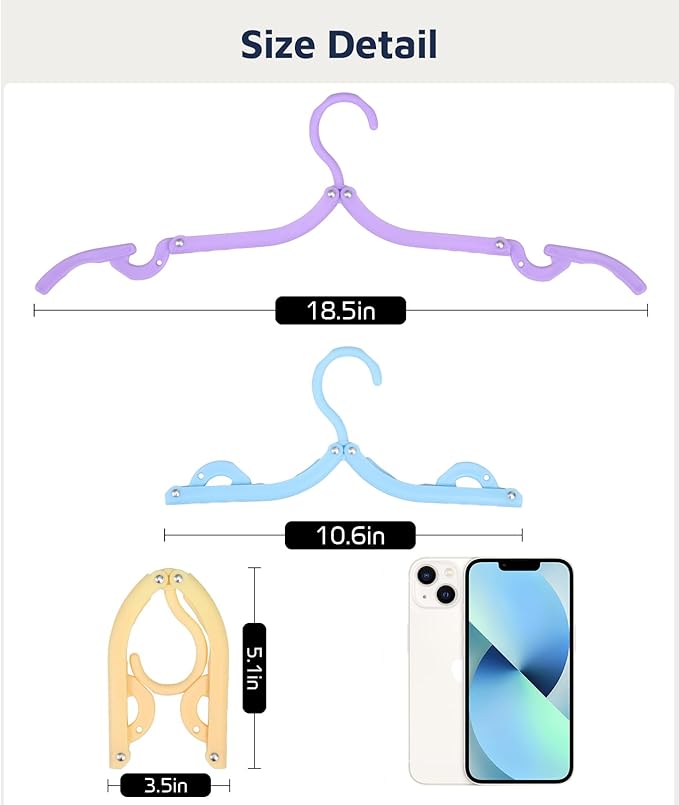 10 Pcs Travel Hangers, Cruise Ship Essentials Travel Essentials, Portable Cruises Must Haves 2026, Folding Hangers for Suitcase, RV Camping Airplane Europe Vacation Essential