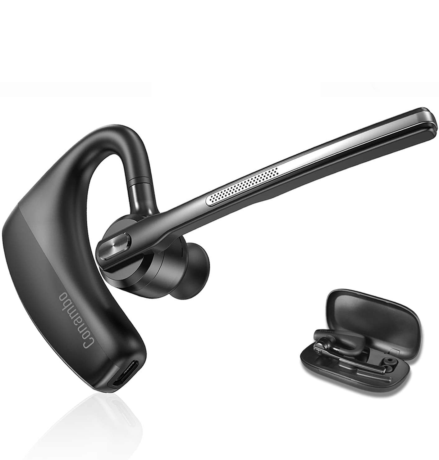 Conambo Bluetooth Headset 5.2 with CVC8.0 Dual Mic Noise Cancelling Bluetooth Earpiece 16Hrs Talktime Wireless Headset for Truck Driver iPhone Android Cell Phones