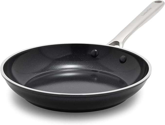 Lumenflon Orfeo 10 Piece Nonstick Cookware Set, Made in Italy, Diamond Ceramic PFAS-Free Pots & Pans, Induction Ready, Scratch Resistant, Laser-Fused Surface for Durability, Dishwasher Safe, Black