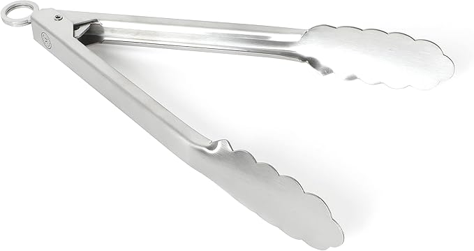 Martha Stewart Richburn 12-Inch Stainless Steel Kitchen Tongs – Durable, Heat-Resistant Cooking and Serving Tool