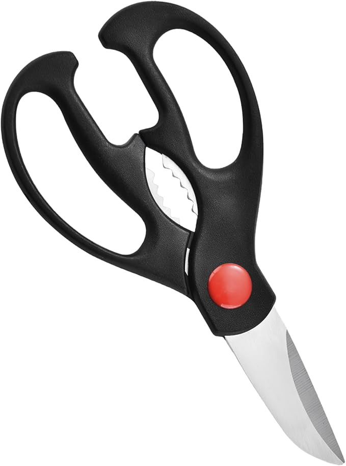 Multipurpose kitchen scissors, heavy duty meat poultry scissors, spice scissors, food cooking scissors, stainless steel utility scissors (1, white)