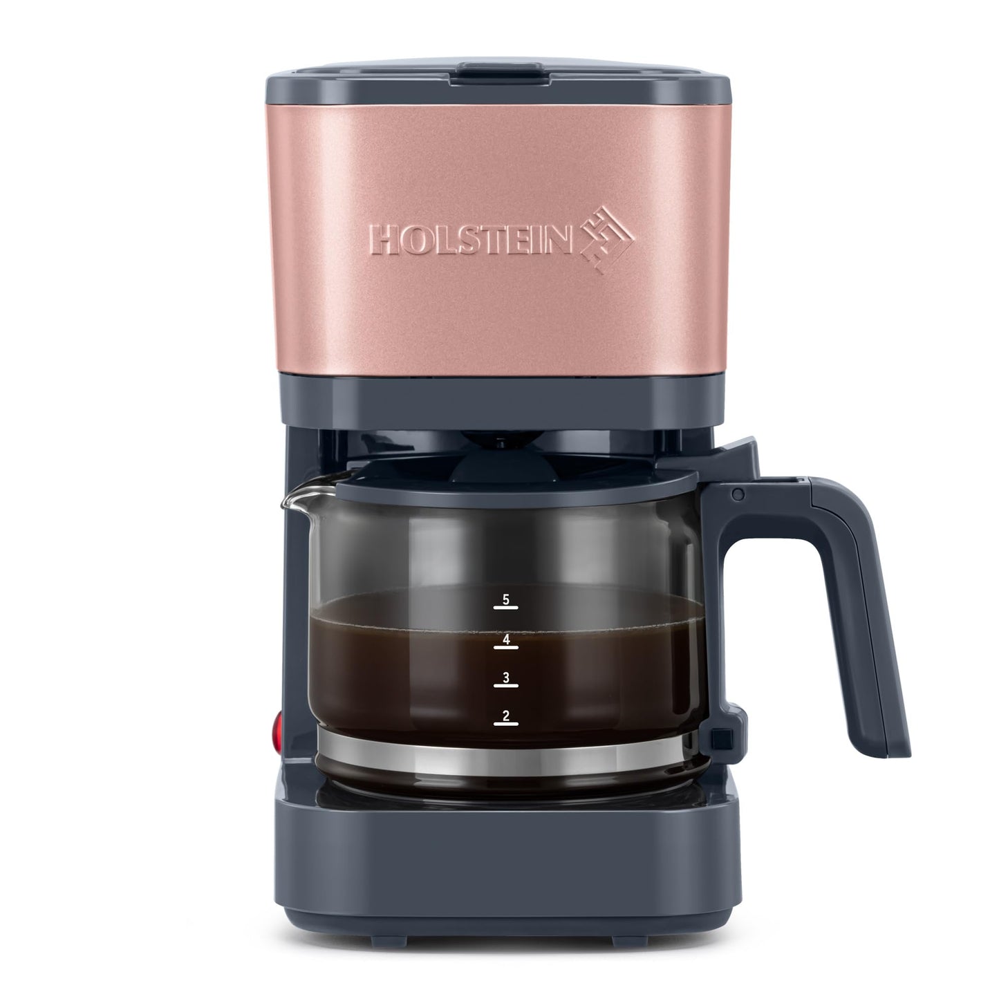 Holstein Housewares 5 Cup Drip Coffee Maker – Compact and User-Friendly with Auto Pause & Serve, Reusable Filter, Measuring Spoon & Glass Carafe, Office & Dorm Use, Yellow