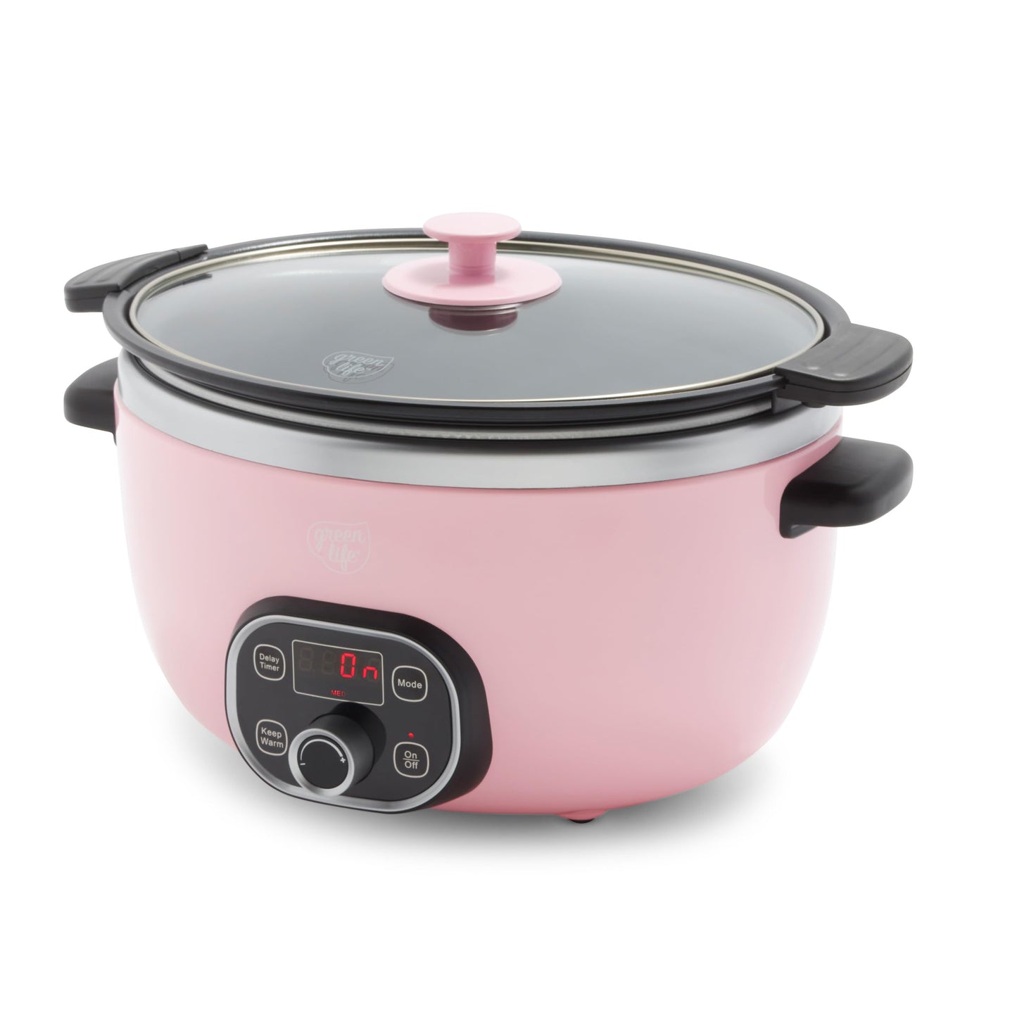 GreenLife 8QT Ceramic Nonstick Slow Cooker, Cooktop/Oven Safe, White