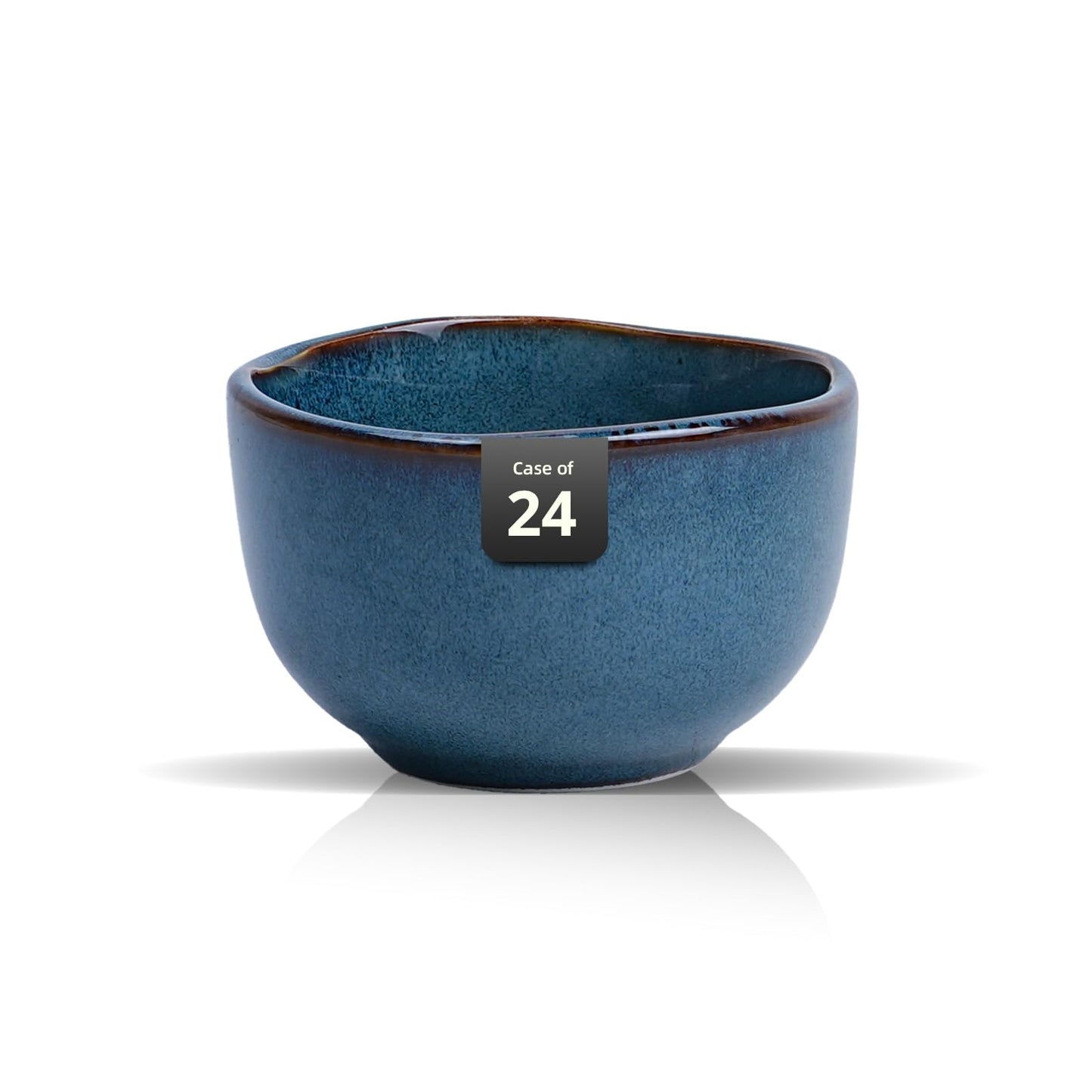 Organic Shape Highland Ceramic Mug, 24pcs 12oz Handmade Reactive Glaze Stoneware Coffee Mug with Wavy Edge, for Kitchen, Microwave & Dishwasher Safe, Scratch Resistant-Blue