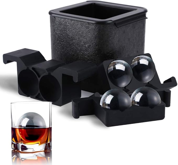 Skull 3D Ice Ball Maker - Large Crystal Clear Ice Cube Tray - Whiskey Bourbon Cocktails