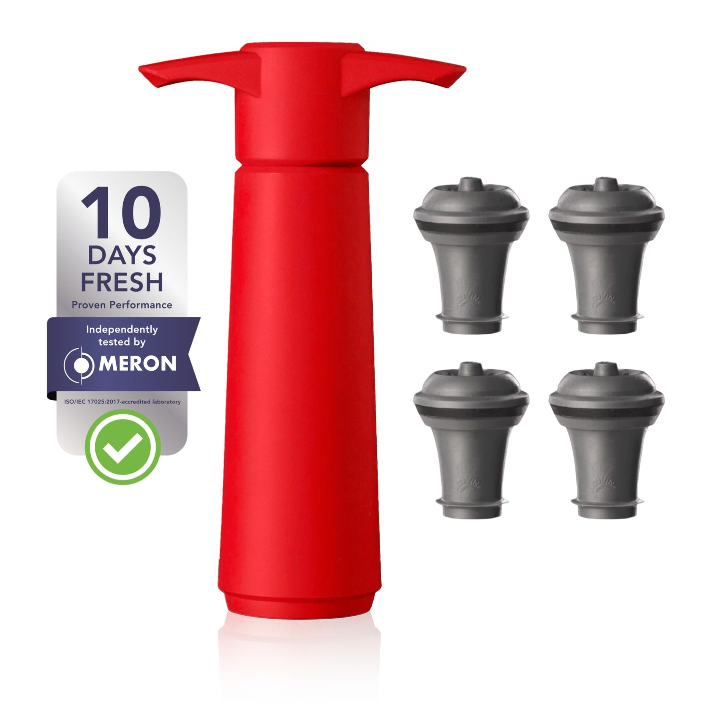 Vacu Vin Original Saver Wine Bottle Stopper – With 8 Vacuum Stoppers – Preserver Wine Stopper with Pump for Red or White Wine – Wine Accessories to Keep Wine Fresh – Airtight Seal Stoppers – Blue
