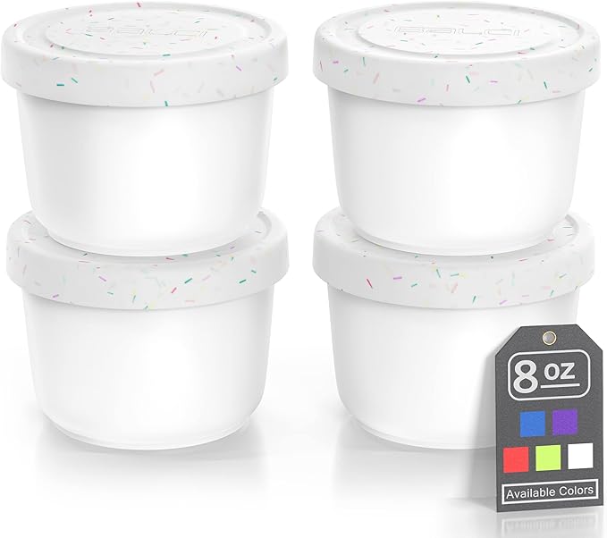 BALCI 16oz Ice Cream Containers - Set of 4 (Multicolor)