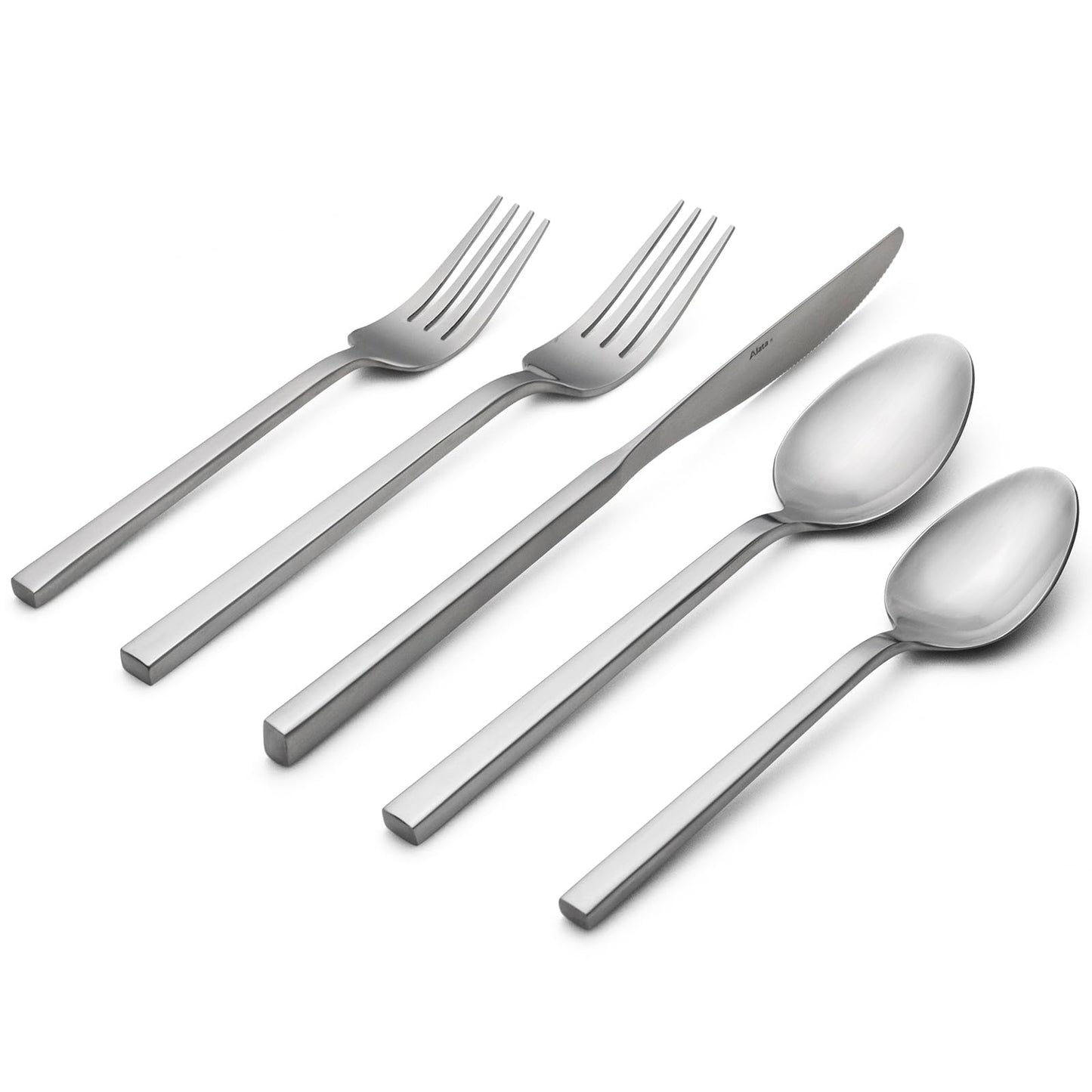 Alata Cube 20-Piece Forged Flatware Set, Service for 4, Mirror Finish
