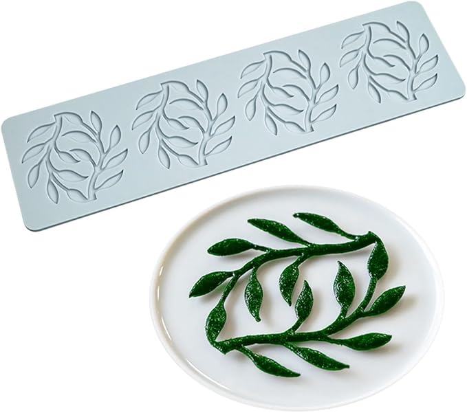 3D Hollow Leaf Fondant Lace Mold Multi Leaves Flower Candy Mold Chocolate Sugar Craft Cake Decoration Cupcake Top (C Coconut Tree_11.52 * 3.6 * 0.12inch)