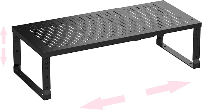 Asiingkel Metal Stackable Expandable Storage Shelf - Multi-Functional Home Storage Shelf, Suitable for Kitchen, Cabinet，Bathroom, Office, Garage, etc.（3PACKS/White/Medium