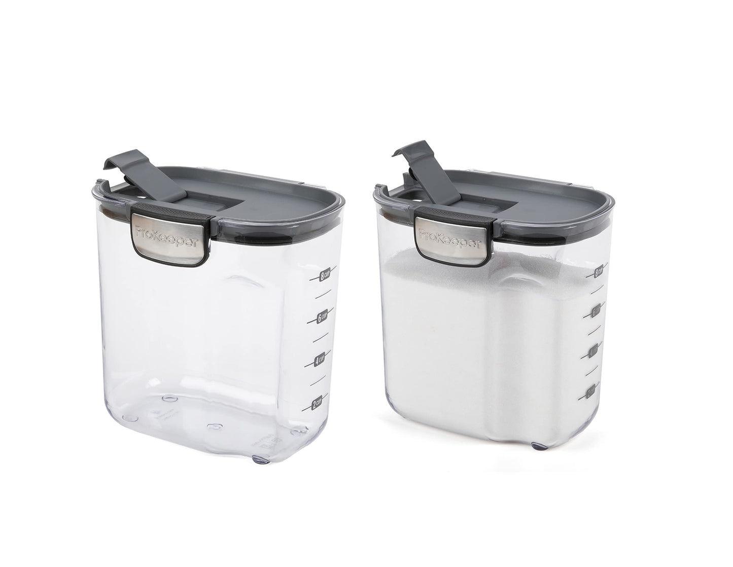 Progressive International ProKeeper+ Clear Plastic Airtight Food Baker's Kitchen Storage Organization Container Canister Set with Magnetic Accessories, 2- Piece Set (Cereal 4.5-Quart)