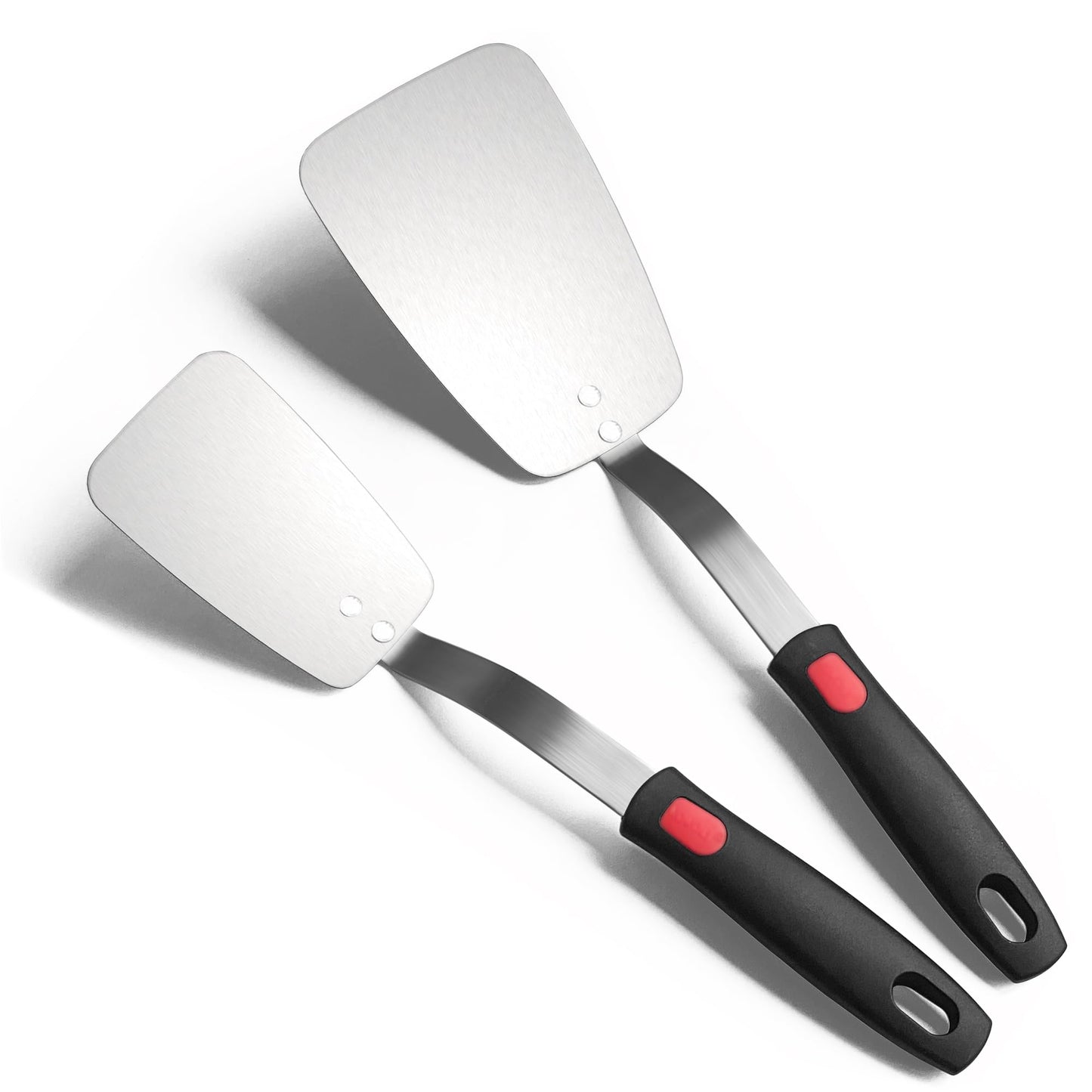 Stainless Steel Flexible Spatula, Thin Metal Turner Set, 2Pack(S+XL) Solid