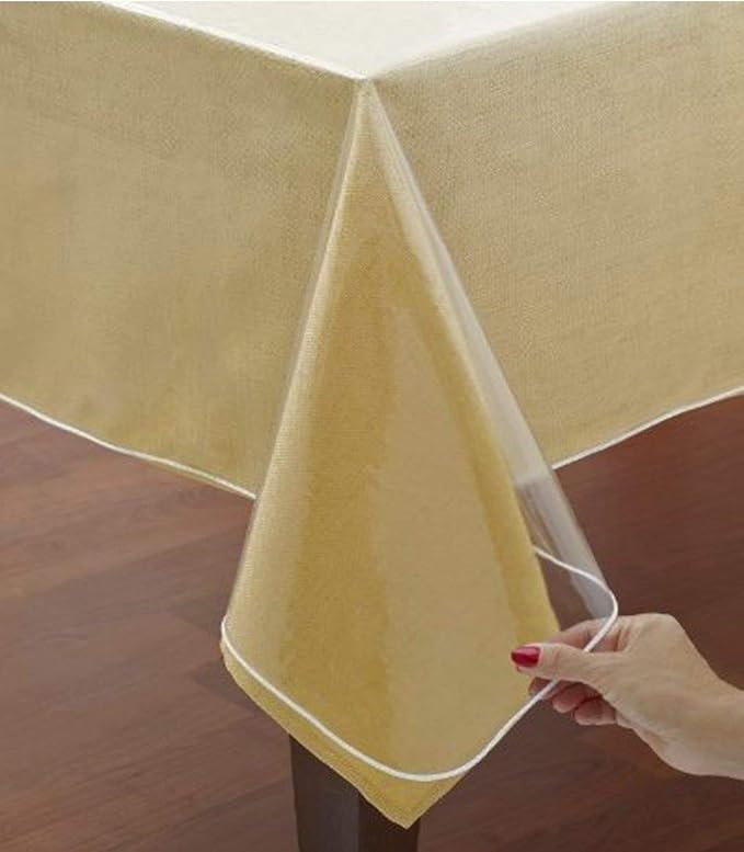Home Bargains Plus Hotel Quality Crystal Clear Vinyl Tablecloth Protector, 6 Gauge Heavy Duty Thick Vinyl Super Clear Tablecloth Cover, 52" x 70" Oblong/Rectangular