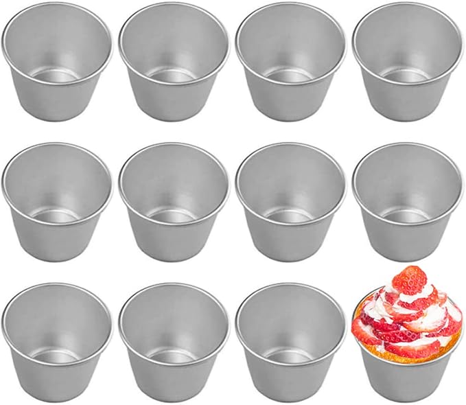 FRIGIIRE 6 Pcs Nonstick Individual Tumblers Popovers Chocolate Molten Pudding Cups Raspberry Mold,3.15 inch Height