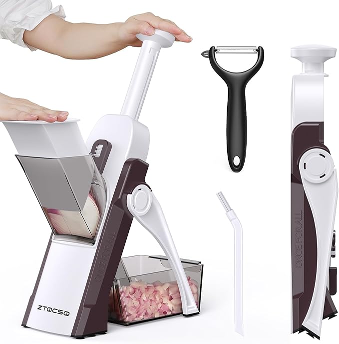 5 in 1 Safe Vegetable Mandoline Slicer for Kitchen, Adjustable Thickness