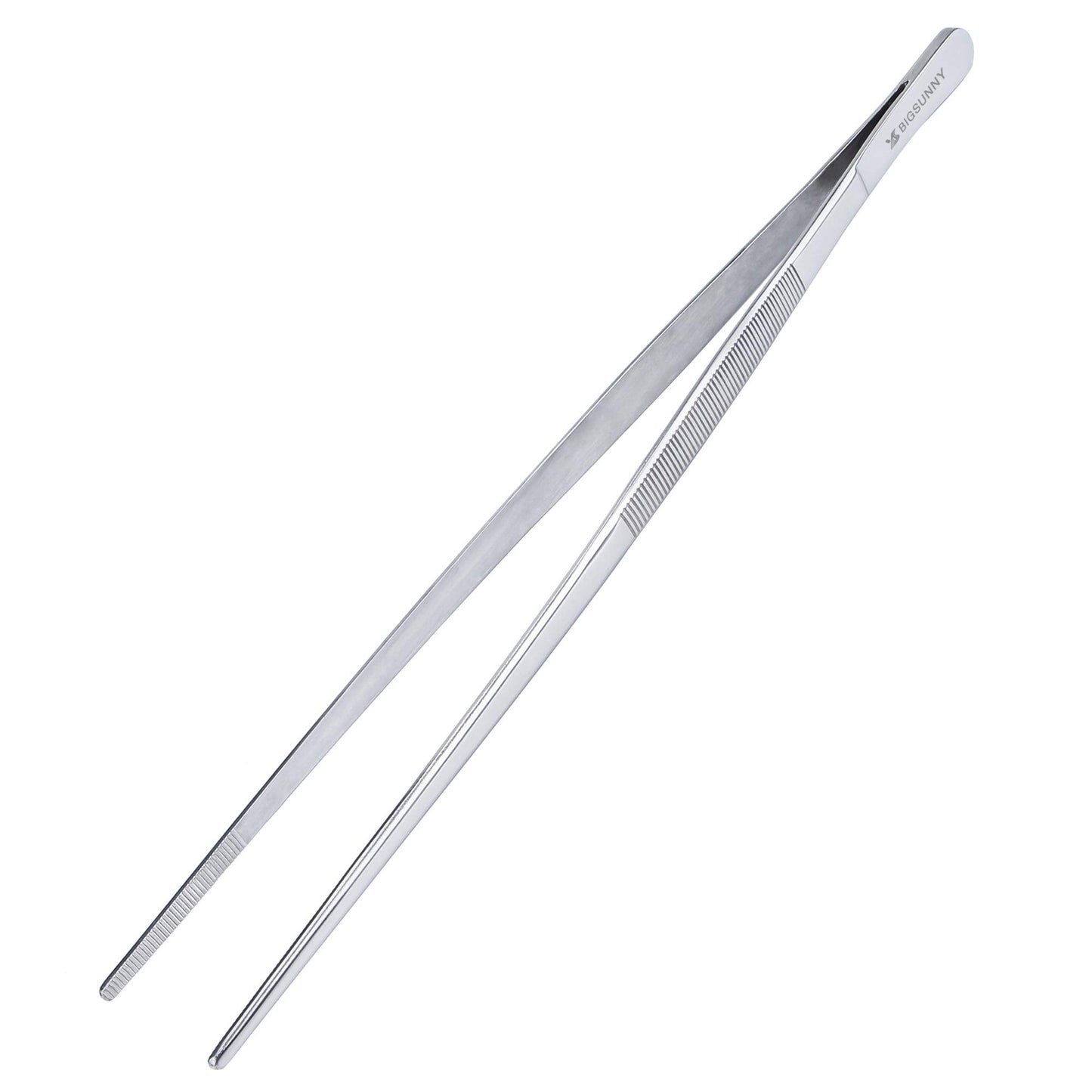 MSY BIGSUNNY Stainless Steel Food Tweezers Multi-function Cooking Tongs Kitchen Serving Tong (12" Round & 12" Pointed Tweezers)