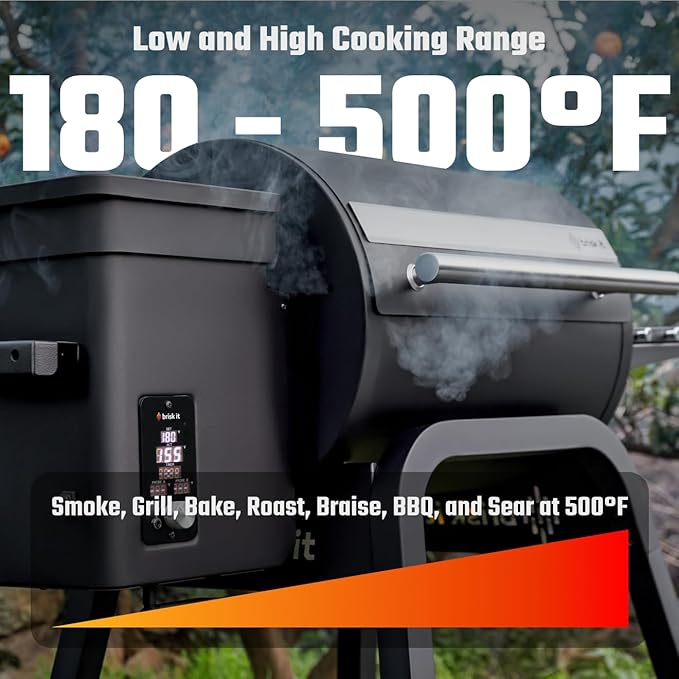 Brisk It Zelos-450 Wood Pellet Grill & Smoker, 450 Sq In, WiFi and A.I.