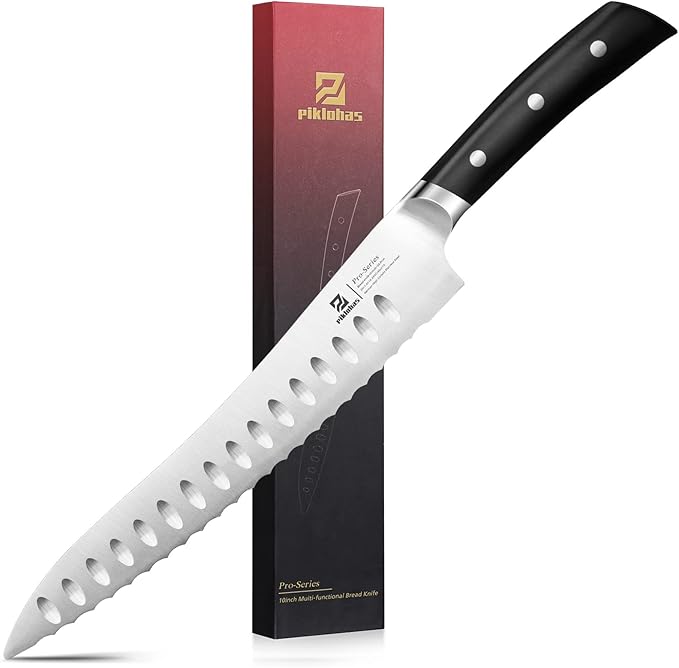 Piklohas Resharpenable Bread Knife for Homemade Bread, 8 Inch