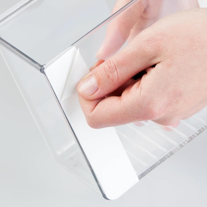 iDesign Adhesive Organizer Bin - Damage-Free Hanging for Kitchen, Bathroom, or Office - Clear