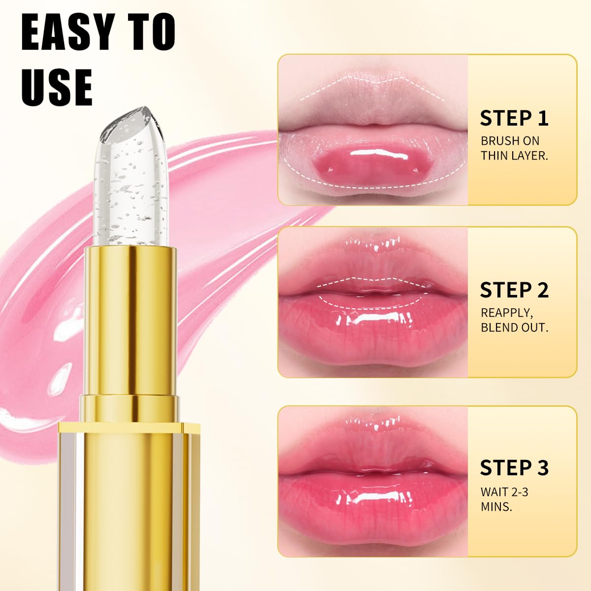Transferproof Color Changing Lipstick,Color Changing Lipstick for Women Girls,Temperature Change Moisturizer,Waterproof Moisturizer Lip Balm(Silver Foil)