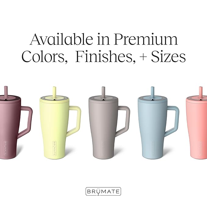 BrüMate Era 40 oz Tumbler with Handle and Straw | 100% Leakproof Insulated Water Bottle Tumbler with Lid and Straw | Made of Stainless Steel | Cup Holder Friendly | 40oz (Juniper)