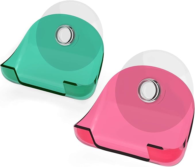 kwmobile 2x Razor Holder with Suction Cup - Self-Adhesive Shaver Wall Mount - Bathroom Organizer for Glass and Tiles - Red/Green/Transparent