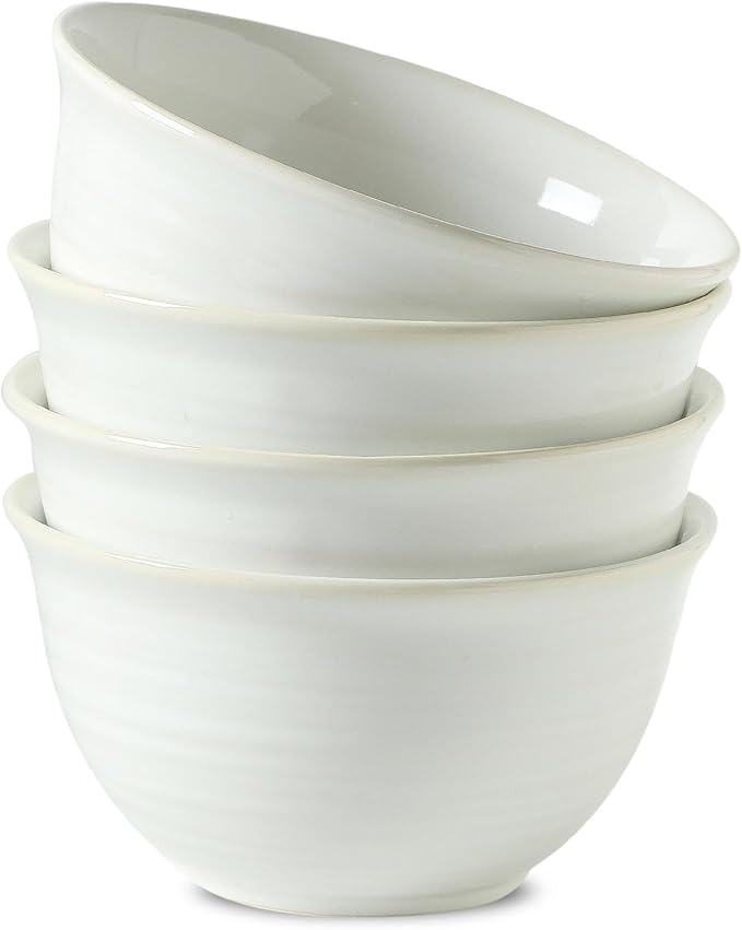 HASENSE Ceramic Mixing Bowls Set, 2.1/1.0/0.5 Qt, Handmade Salad Serving Bowls for Kitchen, Deep Nesting Dishes for Storage and Baking, Microwave Dishwasher Safe