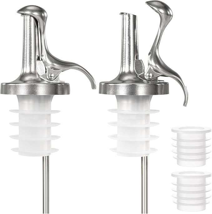 3-in-1 Liquor Pour Spout with Speed Spouts, Olive Oil Spout with Caps
