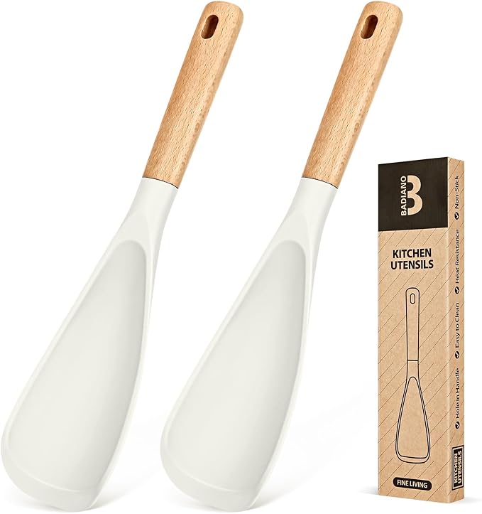 Badiano Silicone Cooking Spoon for Nonstick Cookwares, Multi-function,13.4"