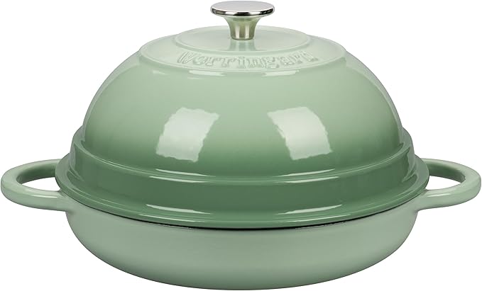 VORRINGARD Cast Iron Enameled Dutch Oven Pot with Lid for Bread Baking, Bread Oven, 6 Quart, Latte