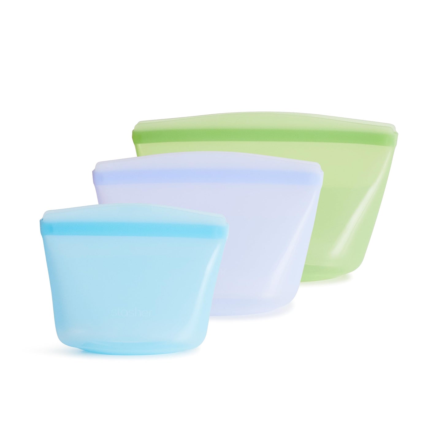 Stasher Premium Reusable Silicone Food Storage Bags, 2-Pack, Clear
