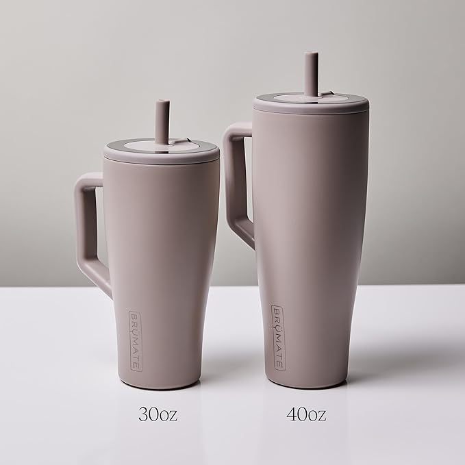 BrüMate Era 30 oz Tumbler with Handle and Straw | 100% Leakproof Insulated Water Bottle Tumbler with Lid and Flexible SoftSip Straw | Made of Stainless Steel | Cup Holder Friendly | 30oz (Cedar)